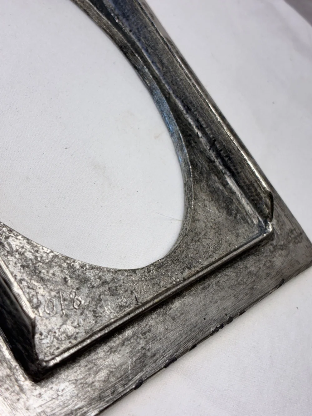 Vintage Art Nouveau Style Heavy Silver-Tone Metal Picture Frame 6” x 4”